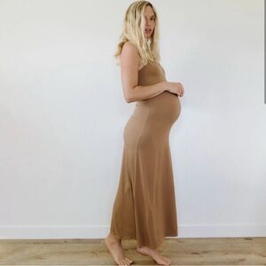 Story Camel Strapless Sleeveless Midi maternity or non maternity dress